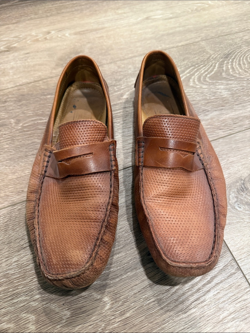 DSW Men's Brown Perforated Penny Loafers
